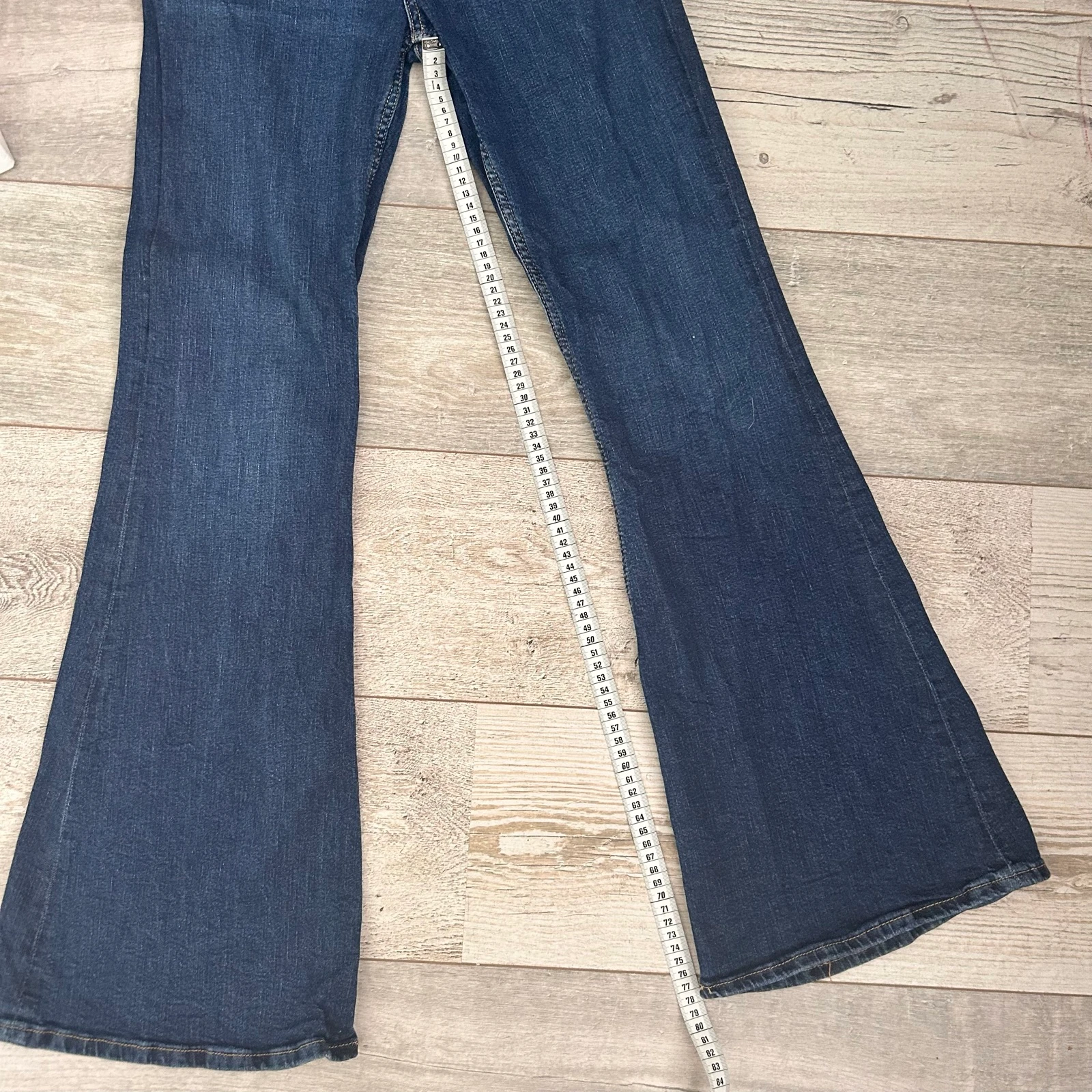 Bershka Jeans Acampanados Azul Escuro Cintura Alta – Tamanho S 36 – photo 7